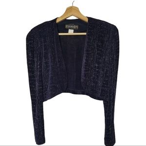 Vintage metallic knit shrug cropped jacket